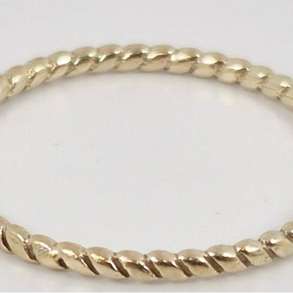 10k Yellow Gold Twisted Stackable Ring - Size 9 - image 1